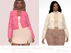 Sims 4 — Fur Accessory Short Coat by Dissia — Accessory short fur coat in many swatches Available in 48 swatches Right