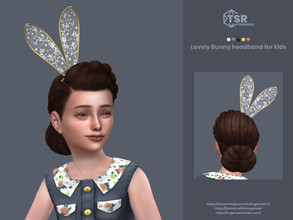 Sims 4 — Lovely Bunny headband for kids by sugar_owl — Lace rabbit ears with pearls for male and female sims. 4 swatches.