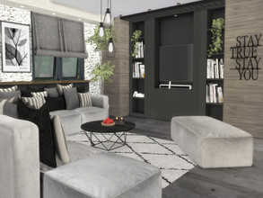 Sims 4 — Nessana Livingroom by Suzz86 — Nessana is a fully furnished and decorated livingroom. Size: 9x8 Value: $ 18,800