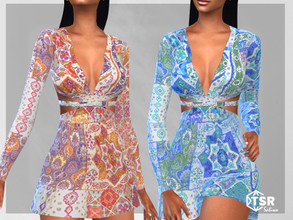 Sims 4 — Ethnical Design Long Sleeve Dresses by saliwa — Ethnical Design Long Sleeve Dresses 3 swatches