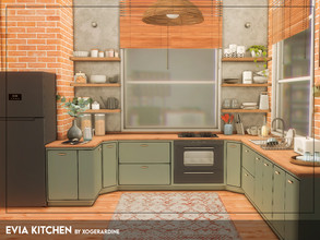Sims 4 — Evia Kitchen (TSR only CC) by xogerardine — Modern kitchen with huge windows! x