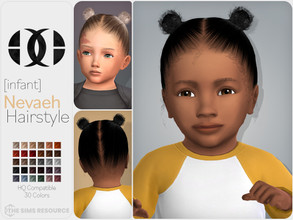 Sims 4 — Nevaeh Hairstyle [Infant] by DarkNighTt — Nevaeh Hairstyle is a short, afro hairstyle for infants. 30 colors (20