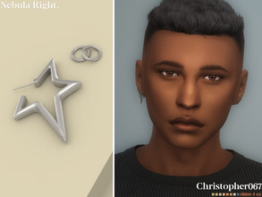 Sims 4 — Nebula Earrings Male - Right by christopher0672 — This is an edgy pair of big obtuse star-shaped earrings for
