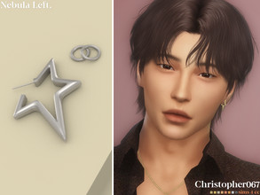 Sims 4 — Nebula Earrings Male - Left by christopher0672 — This is a stunning pair of big obtuse star-shaped earrings for