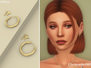 Sims 4 — Glitter Earrings by christopher0672 — This is a minimal celestial pair of star/glitter icon stud earrings + big
