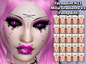 Sims 4 — Facepaint N11 - Milia Gradients V1 (Facepaint) by PinkyCustomWorld — Cute fairy forehead marking facepaint with