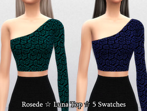 Sims 4 — Luna Top by _Rosede_ — For: Teen, Young Adult, Adult, Elder Type: Everyday 5 Swatches
