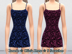 Sims 4 — Olivia Dress by _Rosede_ — For: Teen, Young Adult, Adult, Elder Type: Everyday, Party, Hot Weather 5 Swatches