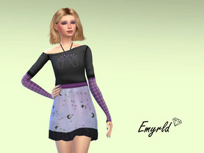 Sims 4 — Witchy Long Sleeves Layers Dress by Emyrld — halter dress with long sleeves layered top