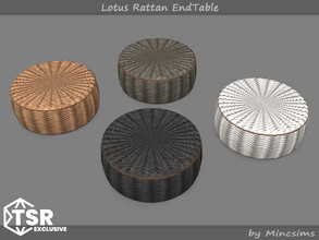 Sims 4 — Lotus Rattan EndTable by Mincsims — Basegame Compatible 4 swatches