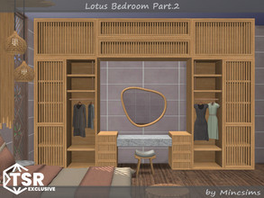 Sims 4 — Lotus Bedroom Part.2 by Mincsims — The set consists of 9 packages. -Desk -Armchair -Chair -2 Cabinets -2