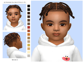 Sims 4 — Junior Hairstyle for Toddlers by -Merci- — New Maxis Match Hairstyle for Sims4. -Maxis Match colours. -Unisex.
