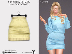 Sims 4 — Clothes SET255 - Mini Skirt C1050 by turksimmer — 8 Swatches Compatible with HQ mod Works with all of skins