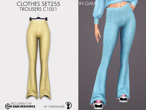 Sims 4 — Clothes SET255 - Trousers C1051 by turksimmer — 8 Swatches Compatible with HQ mod Works with all of skins Custom