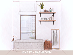 Sims 4 — Wyatt Bathroom - TSR Only CC by Mini_Simmer — Room type: Bathroom Size: 3x3 Price: $3,547 Wall Height: Short