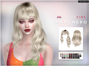 Sims 4 — Anti Hero Hair by TsminhSims — Hair #180 New meshes - 35 colors - HQ texture - Custom shadow map, normal map -