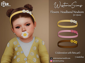 Sims 4 — Flowers Headband NewBorn for Infants by WisteriaSims — **FOR INFANTS **NEW MESH *GIRLS *Not Compatible with high