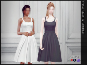 Sims 4 — Simple dress / 20230302 by Arltos — 12 colors. HQ compatible.