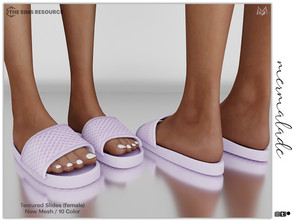Sims 4 — Textured Slides (female) S151 by mermaladesimtr — New Mesh 10 Swatches All Lods Teen to Elder For Female -No