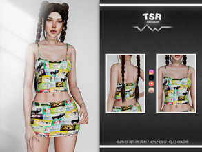 Sims 4 — CLOTHES SET-319 (TOP) BD907 by busra-tr — 5 colors Adult-Elder-Teen-Young Adult For Female Custom thumbnail