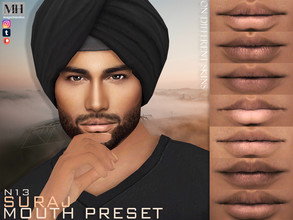 Sims 4 — Suraj Mouth Preset N13 by MagicHand — Bow-shaped lips for Teens to Elders (can be used on females too). Click on
