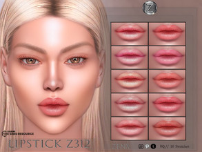 Sims 4 — LIPSTICK Z312 by ZENX — -Base Game -All Age -For Female -10 colors -Works with all of skins -Compatible with HQ