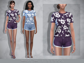 Sims 4 — Resort Tee. by Pipco — A tropical tee in 15 colors. Base Game Compatible New Mesh All Lods HQ Compatible Shadow,