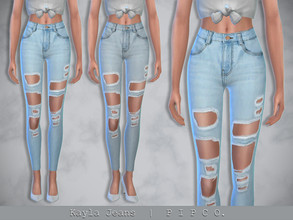 Sims 4 — Kayla Jeans (Ripped). by Pipco — Ripped skinny jeans in 3 colors. Base Game Compatible New Mesh All Lods HQ