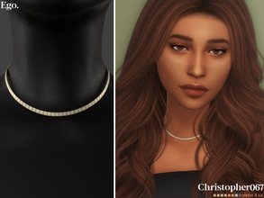 Sims 4 — Ego Necklace by christopher0672 — This is a simple dazzling diamond tennis chain necklace. 8 Colors New Mesh by