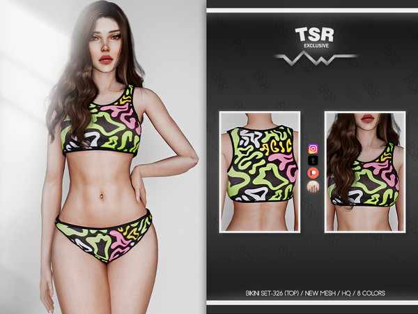 Sims 4 — BIKINI SET-326 (TOP) BD921 by busra-tr — 8 colors Adult-Elder-Teen-Young Adult For Female Custom thumbnail