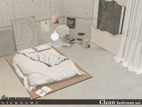Sims 4 — Clean bedroom set by NICKNAME_sims4 — Clean bedroom set 14 package files. Clean bedroom set_double bed Clean