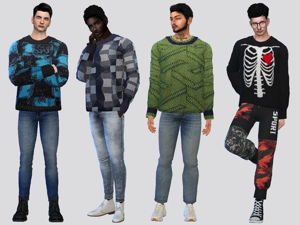 Sims 4 — Cole Knit Sweater by McLayneSims — TSR EXCLUSIVE Standalone item 8 Swatches MESH by Me NO RECOLORING Please