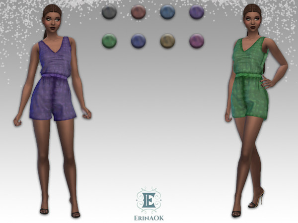 Sims 4 — Women's Romper 04.02.23 by ErinAOK — Women's Cotton Romper 8 Swatches