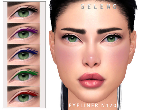 Sims 4 — Eyeliner N170 by Seleng — The eyeliner has 21 colours and HQ compatible. Allowed for teen, young adult, adult