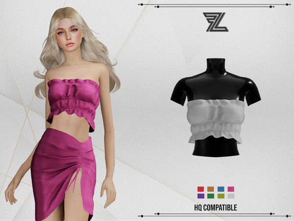 Sims 4 — Frida Top by ForLima — 8 Colors HQ Compatible All LOD's New Mesh Custom Thumbnail