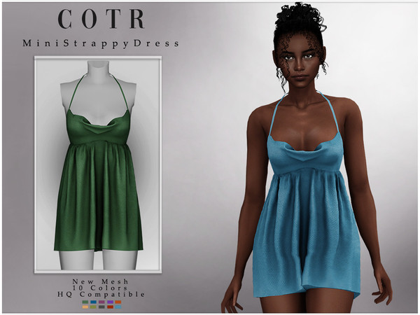 Sims 4 — Mini Strappy Dress D-222 by ChordoftheRings — - 10 Colors - New Mesh (All LODs) - All Texture Maps - HQ