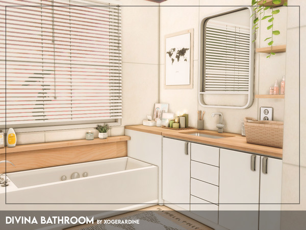 Sims 4 — Divina Bathroom (TSR only CC) by xogerardine — Small, bright bathroom!