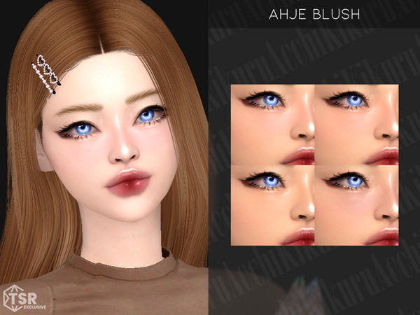 Sims 4 — Ahje Blush Maxis Match by Kikuruacchi — - It is suitable for Female and Male. ( Teen to Elder ) - 4 swatches -