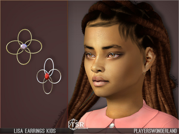 Sims 4 — Lisa Earrings Kids by PlayersWonderland — A new set of flower shaped earrings. Kids version. Specs 8 Swatches