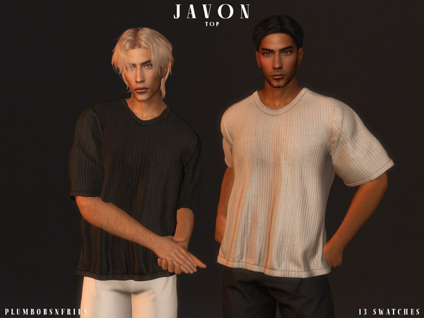 Sims 4 — JAVON | top by ali1 — Oversized Ribbed T-shirt New Mesh HQ Texture Male | Teen - Elders 13 Swatches