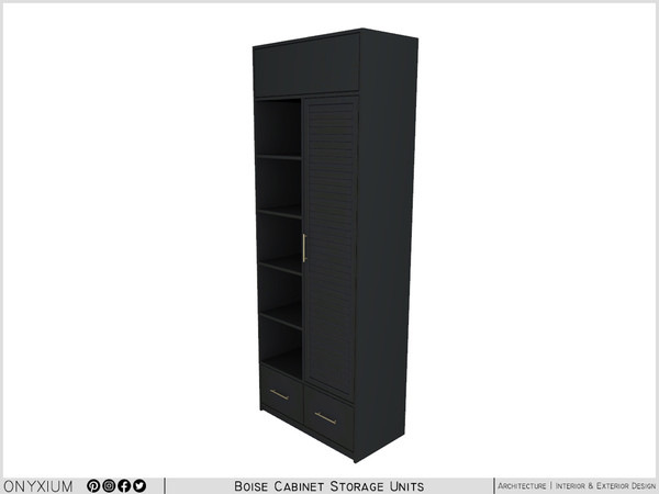 Sims 4 — Boise Wide Cabinet With Shelf And Two Drawer, Single Door by Onyxium — Onyxium@TSR Design Workshop Cabinet