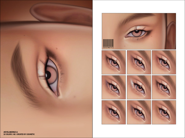Sims 4 — Eyeliner | 214 by cosimetic — - Female - 10 Swatches. - 10 Custom thumbnail. - You can find it in the makeup