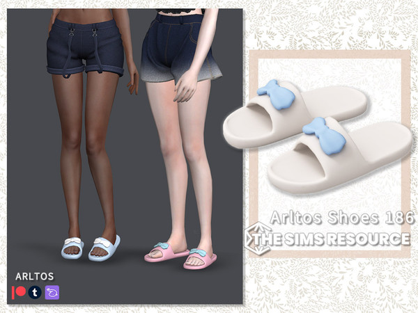 Sims 4 — Plastic slipper / 186 by Arltos — 12 colors. HQ compatible.