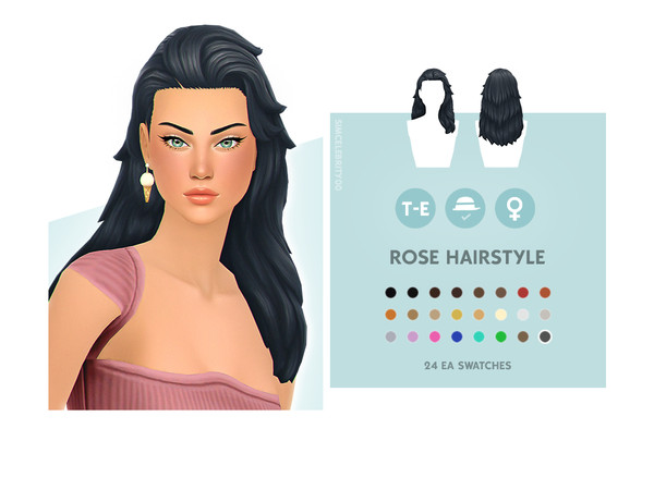 Sims 4 — Rose Hairstyle by simcelebrity00 — Hello Simmers! I really wanted to channel Kristen Stewart in Twilight with
