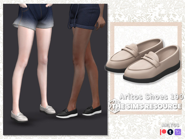 Sims 4 — Thick bottom loafers / 190 by Arltos — 9 colors. HQ compatible.