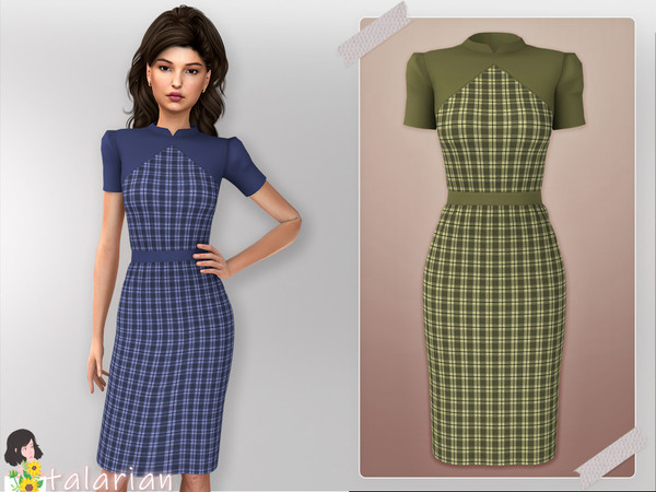 Sims 4 — Mary Formal Bodycon Dress by talarian — Formal Colorblock Bodycon Dress 25 colors