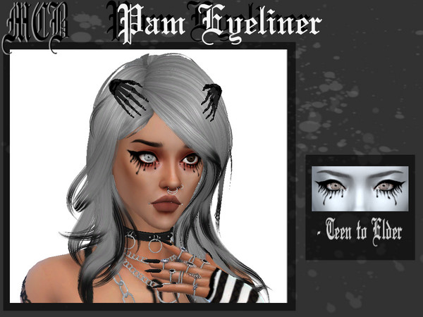 Sims 4 — Pam Eyeliner by MaruChanBe2 — Cute eyeliner for your alt cuties <3