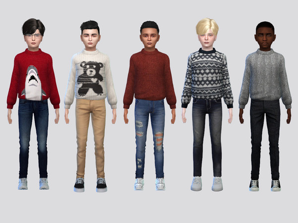 Sims 4 — Mock Turtleneck Sweater Boys by McLayneSims — TSR EXCLUSIVE Standalone item 8 Swatches MESH by Me NO RECOLORING