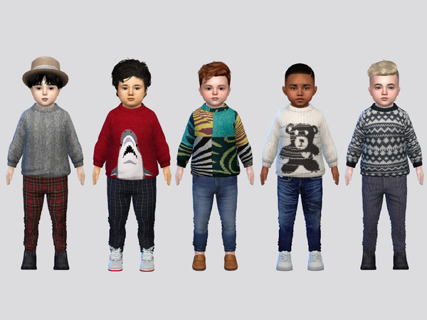 Sims 4 — Mock Turtleneck Sweater Toddler by McLayneSims — TSR EXCLUSIVE Standalone item 8 Swatches MESH by Me NO