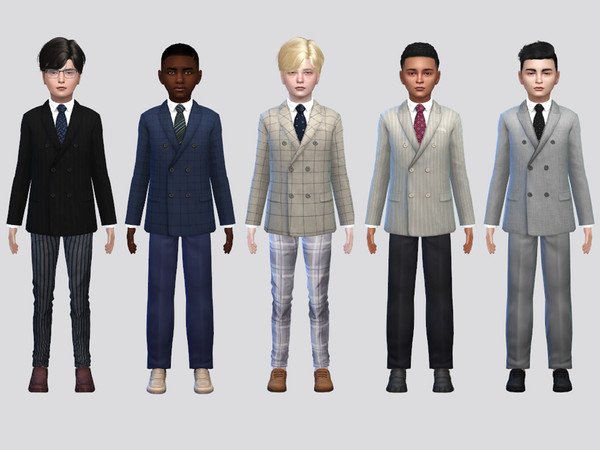 Sims 4 — Caleb Coat Suit Boys by McLayneSims — TSR EXCLUSIVE Standalone item 9 Swatches MESH by Me NO RECOLORING Please